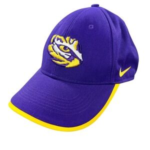 LSU Tigers Baseball Cap Nike Dri-Fit Hat Adjustable Tiger Eye Purple Embroidered